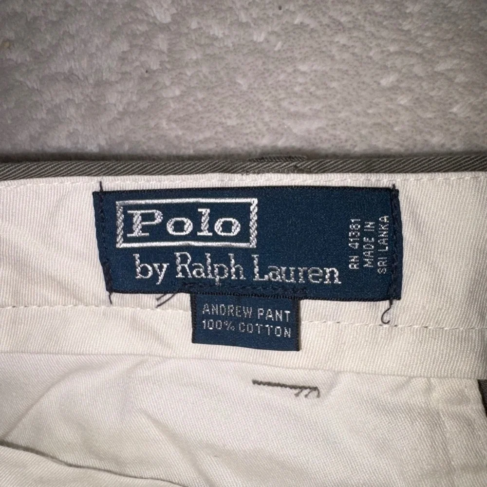 VINTAGE POLO RALPH LAUREN Andrew Pant Mens 40/30 Olive‎ Green Pleated Chino NEW